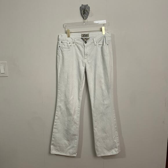 Lucky Brand by Gene Montesano 12/31 white jeans straight embroidered cream - Picture 1 of 8